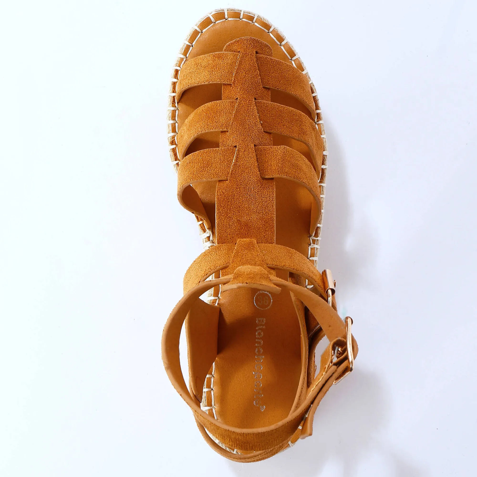 Sandalen En Espadrilles|Schoenen<Blancheporte Sandalen in Romeinse stijl, meerdere riempjes karamel