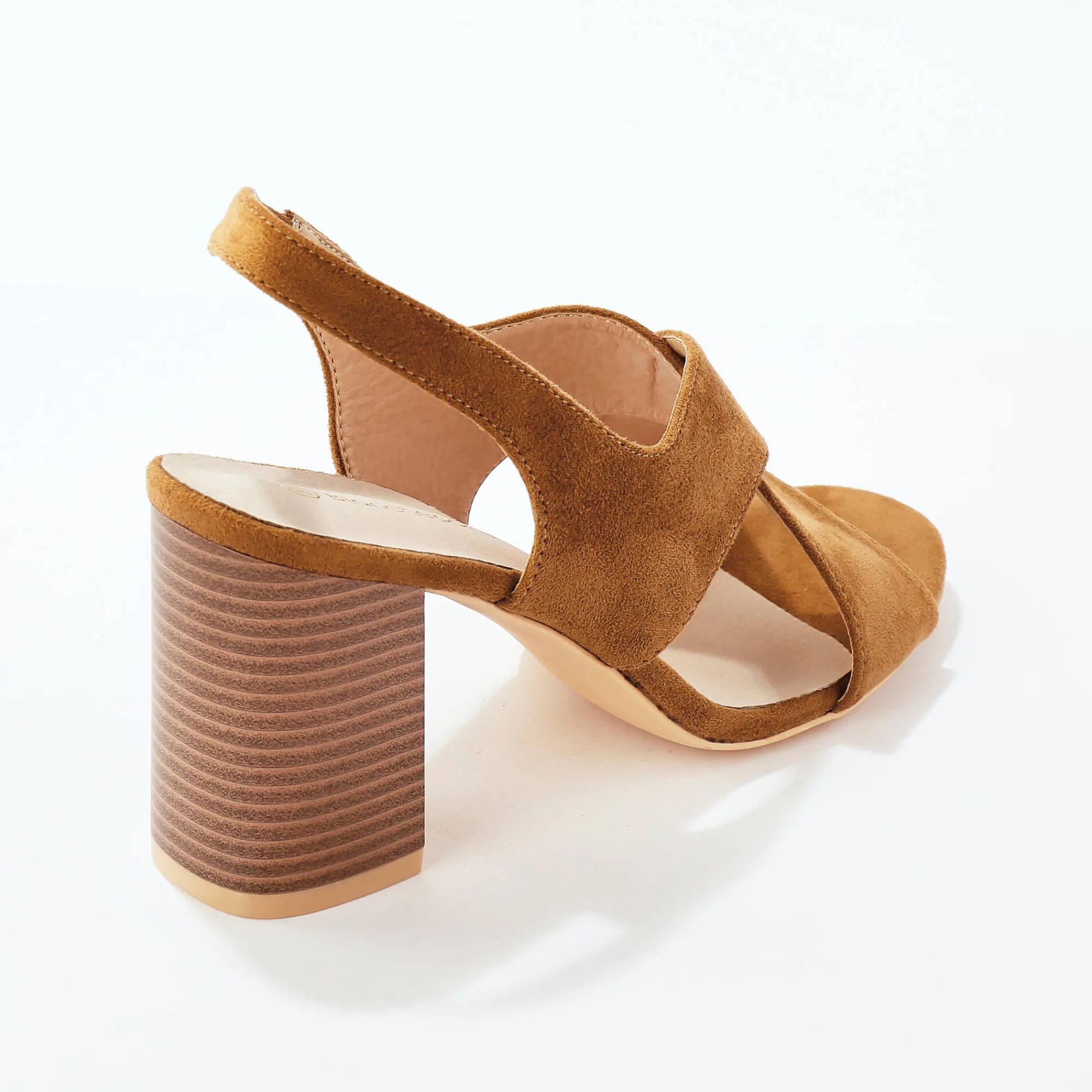 Sandalen En Espadrilles|Schoenen<Blancheporte Sandalen met hak en gekruiste riempjes beige