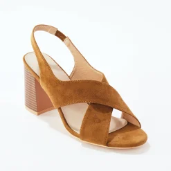 Sandalen En Espadrilles|Schoenen<Blancheporte Sandalen met hak en gekruiste riempjes beige