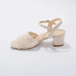 Sandalen En Espadrilles|Schoenen<Blancheporte Sandalen met macramé-effect en hak ecru