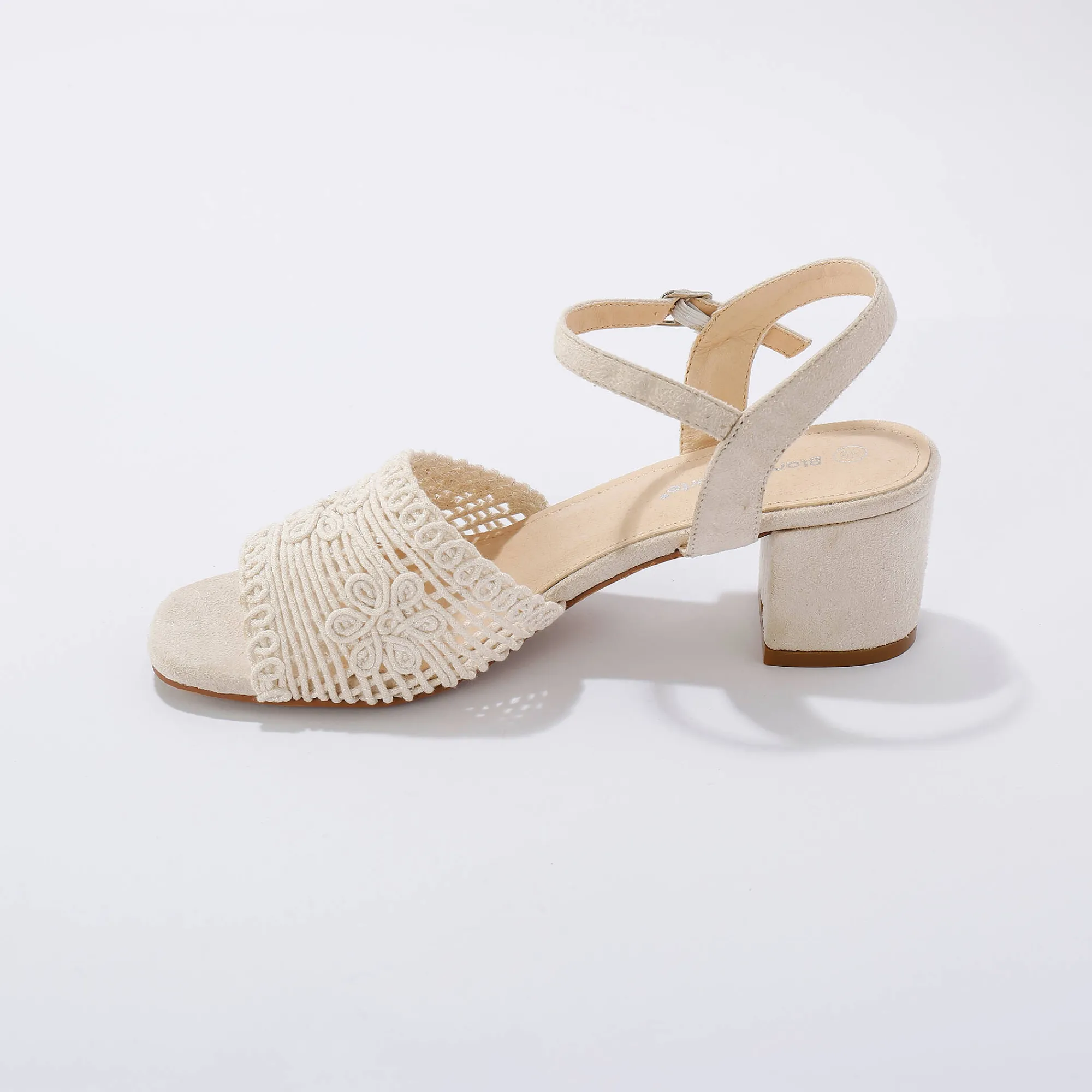Sandalen En Espadrilles|Schoenen<Blancheporte Sandalen met macramé-effect en hak ecru