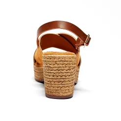 Sandalen En Espadrilles|Schoenen<Blancheporte Sandalen met sleehak en gekruist bovenwerk, karamel