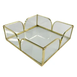 Feestdecoratie|Decoratieartikel<Blancheporte Schaal in glas en metaal goudkleurig