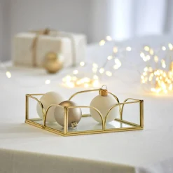 Feestdecoratie|Decoratieartikel<Blancheporte Schaal in glas en metaal goudkleurig