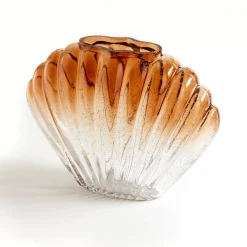 Decoratieartikel<Blancheporte Schelp vaas in tweekleurig glas naturel