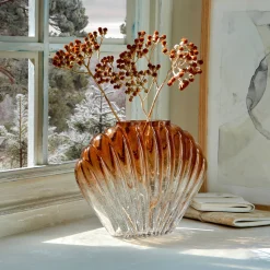 Decoratieartikel<Blancheporte Schelp vaas in tweekleurig glas naturel