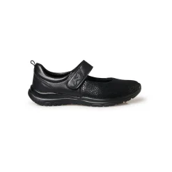 Ballerina's|Schoenen<PédiConfort Schoenen met scratchriempje in leer en stretchstof zwart