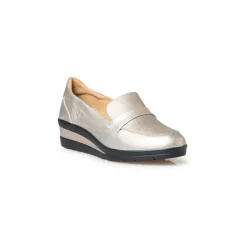 Derby's En Mocassins|Schoenen<PédiConfort Schoenen met sleehak in 2 materialen goudbruin
