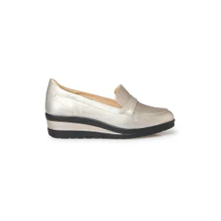 Derby's En Mocassins|Schoenen<PédiConfort Schoenen met sleehak in 2 materialen goudbruin