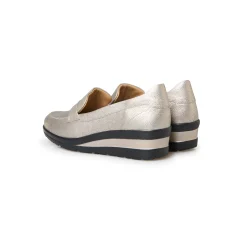 Derby's En Mocassins|Schoenen<PédiConfort Schoenen met sleehak in 2 materialen goudbruin