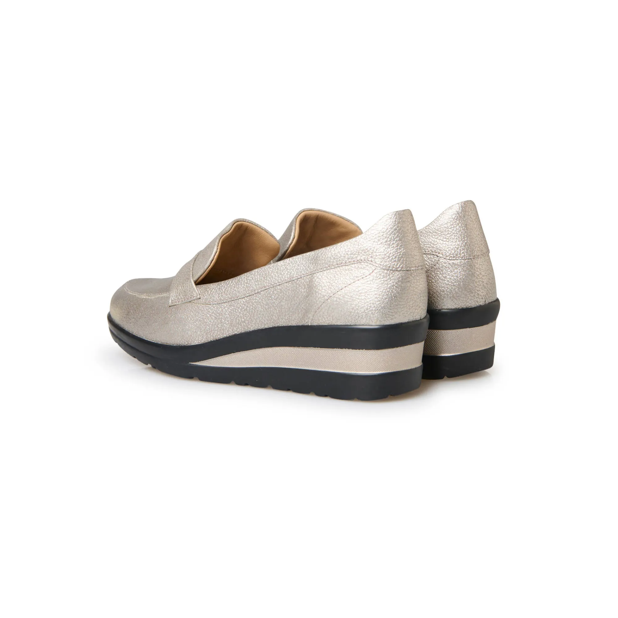 Derby's En Mocassins|Schoenen<PédiConfort Schoenen met sleehak in 2 materialen goudbruin