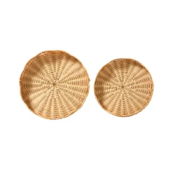 Decoratieartikel<Blancheporte Set van 2 dienbladen in rotan naturel