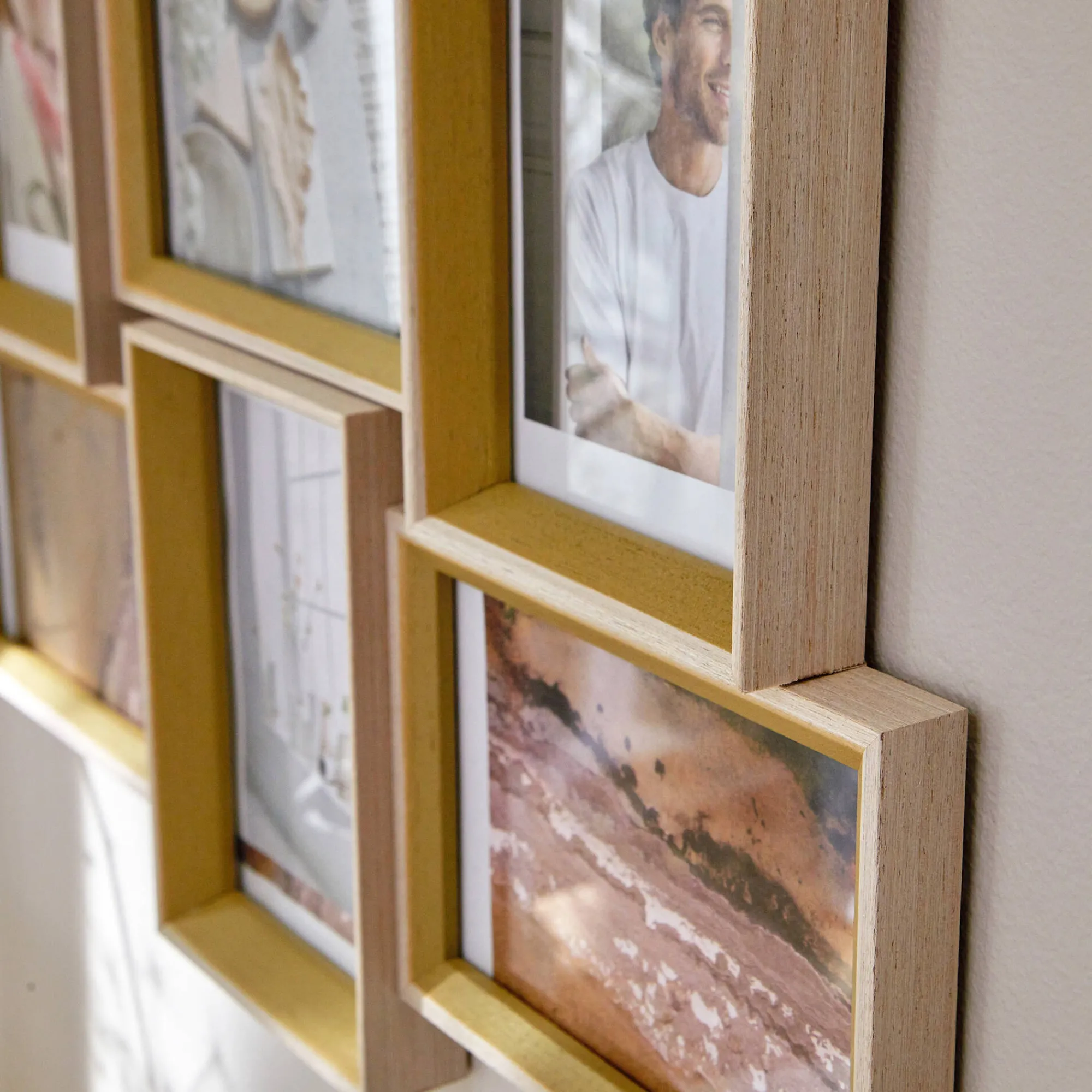 Decoratieartikel<Blancheporte Set van 6 en fotolijstjes hout