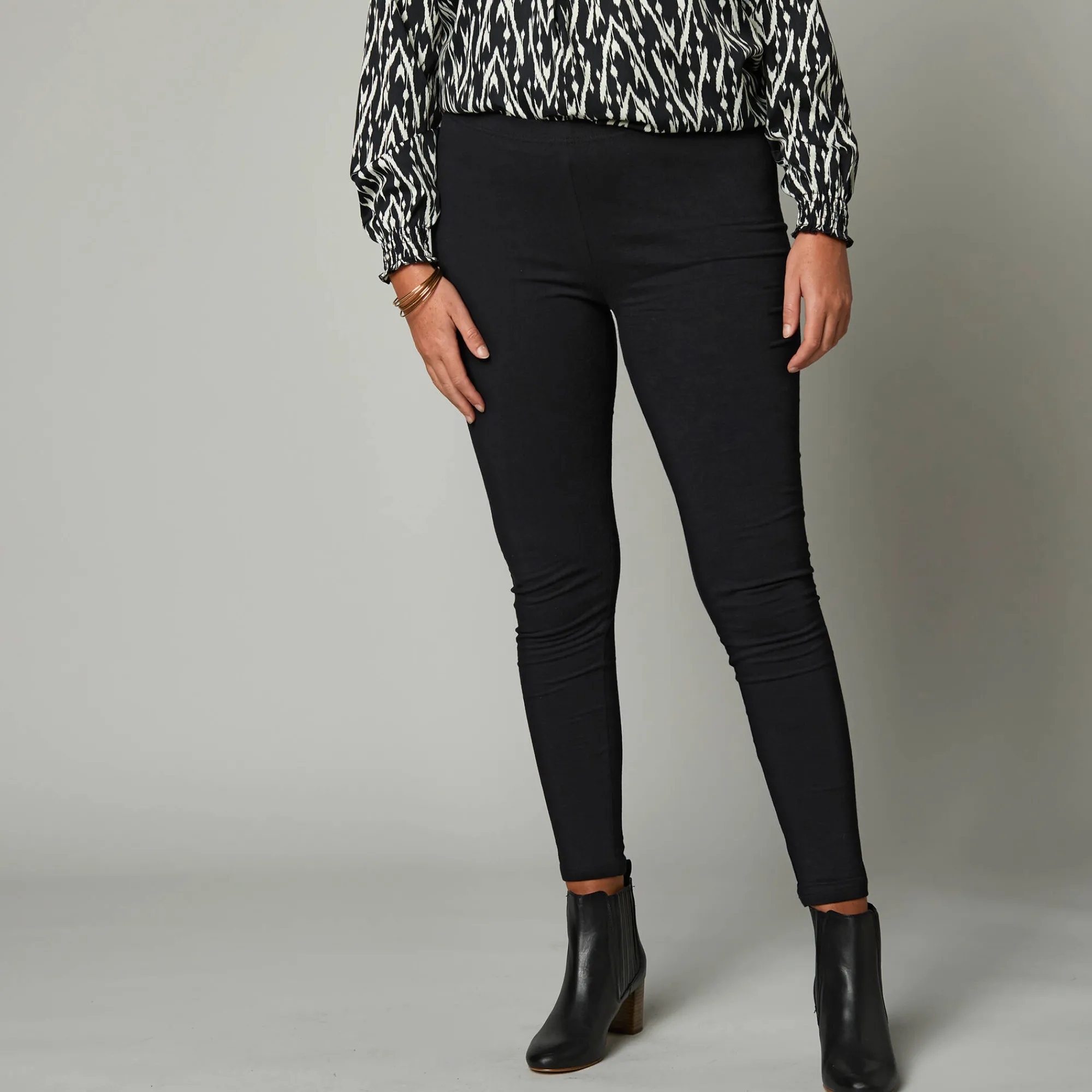 Legging<Blancheporte Set van 2 leggings met elastische taille donkergroen / zwart