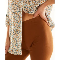 Legging<Blancheporte Set van 2 leggings met elastische taille karamel / zwart