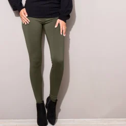 Legging<Blancheporte Set van 2 leggings met elastische taille kaki / zwart