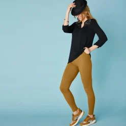 Legging<Blancheporte Set van 2 leggings met elastische taille saffraangeel / zwart
