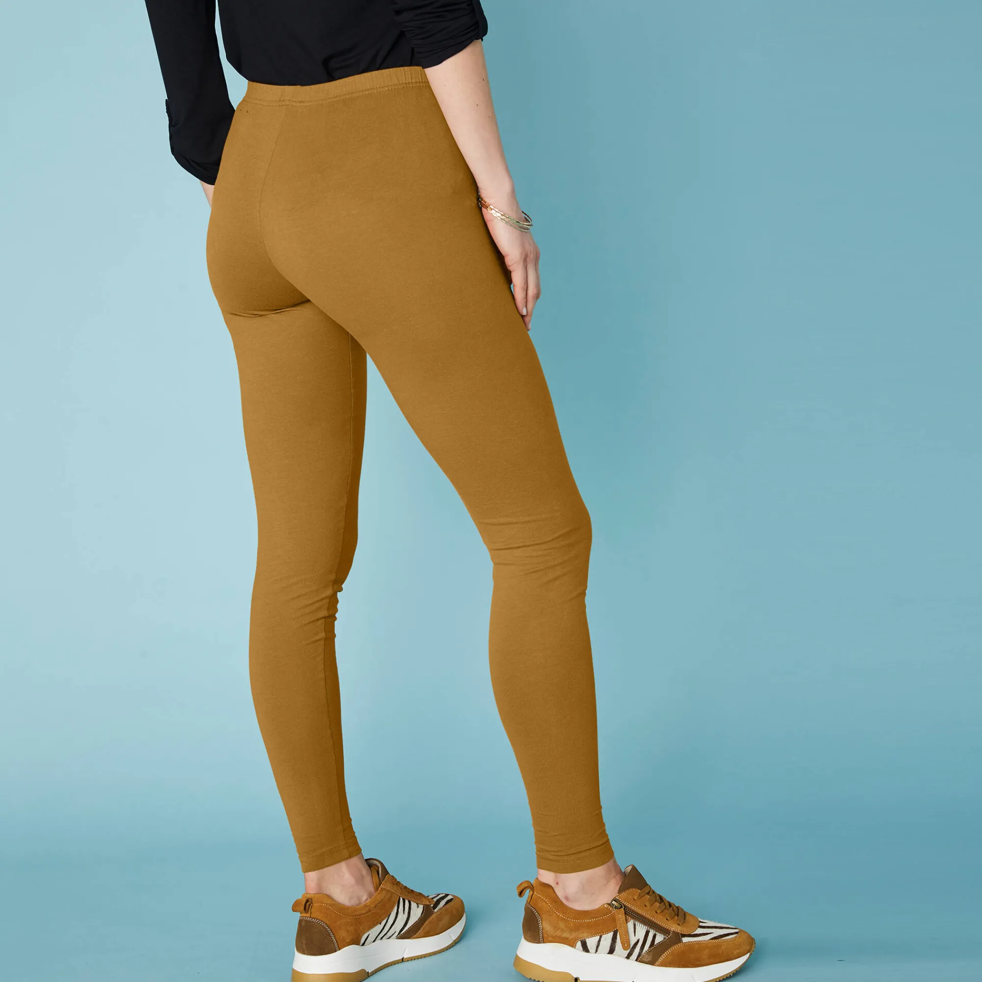 Legging<Blancheporte Set van 2 leggings met elastische taille saffraangeel / zwart