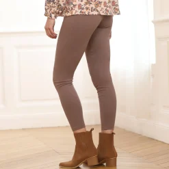 Legging<Blancheporte Set van 2 leggings met elastische taille zwart + hazelnootbruin
