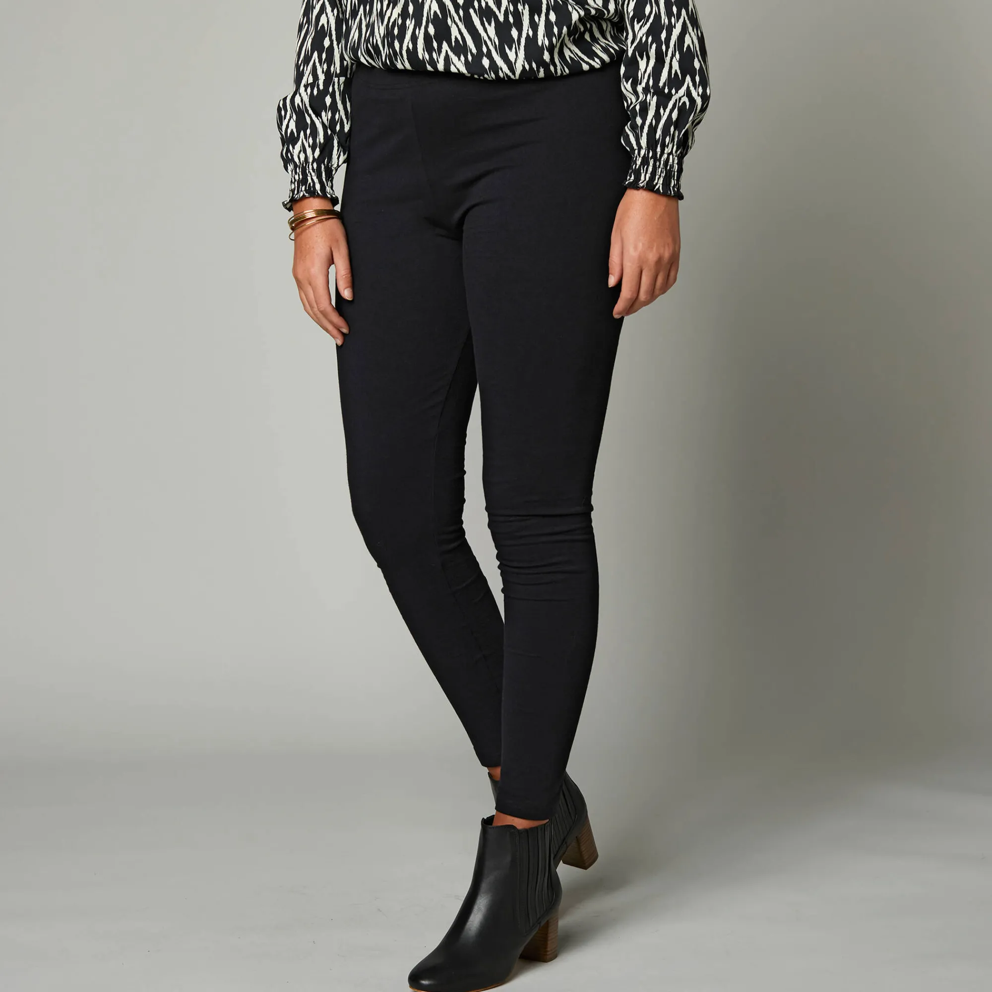 Legging<Blancheporte Set van 2 leggings met elastische taille zwart / zwart