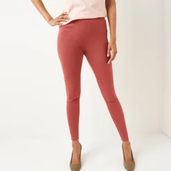 Legging<Blancheporte Set van 2 leggings met elastische taille terracotta + zwart