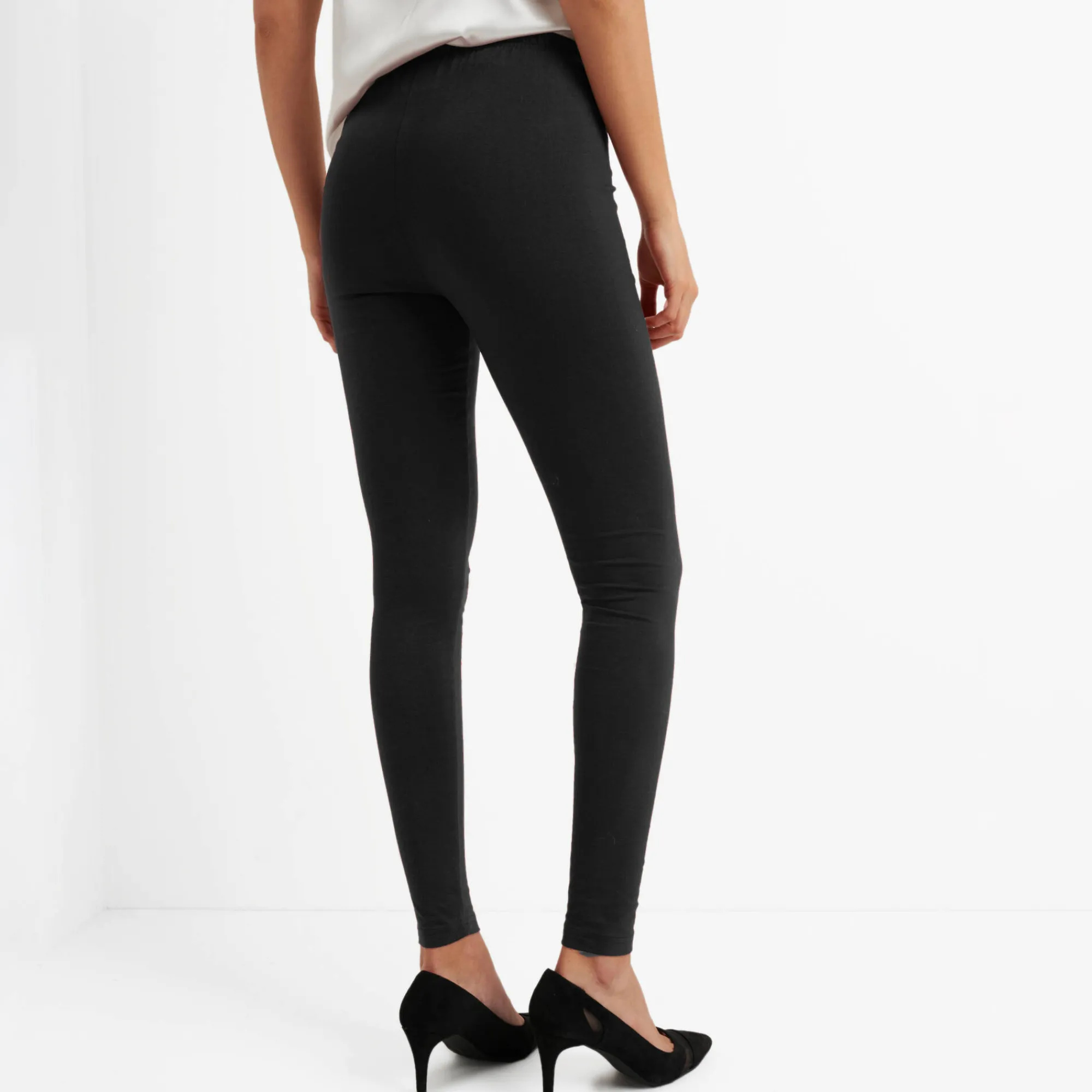 Legging<Blancheporte Set van 2 leggings met elastische taille bordeaux + zwart