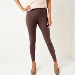 Legging<Blancheporte Set van 2 leggings met elastische taille bruin / zwart