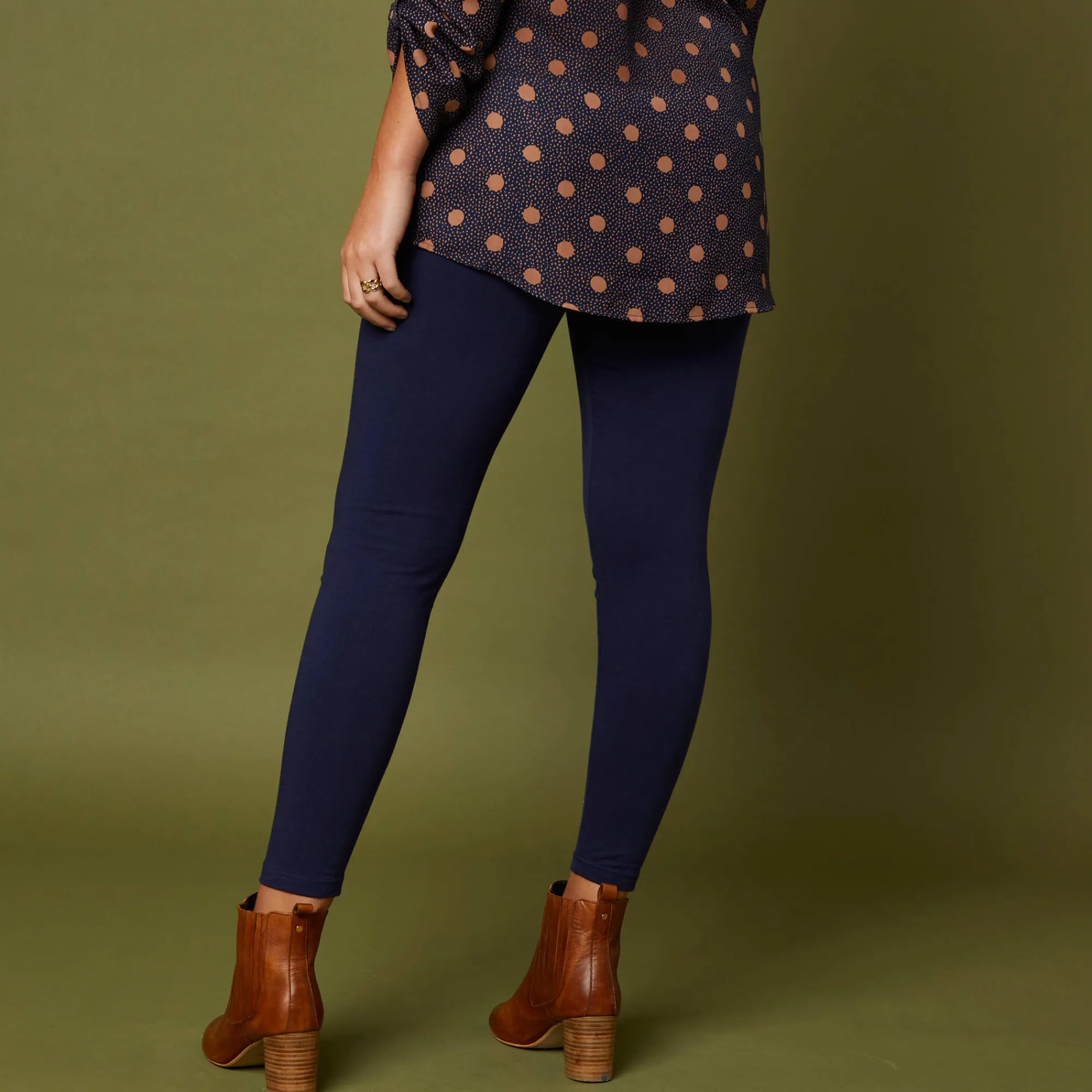 Legging<Blancheporte Set van 2 leggings met elastische taille marine / zwart