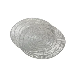 Placemat<Blancheporte Set van 2 metallic placemats zilverkleurig