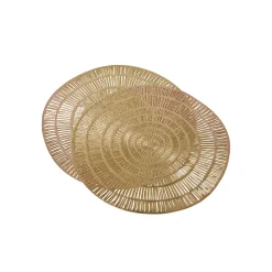 Placemat<Blancheporte Set van 2 metallic placemats goudkleurig