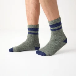 Ondergoed<Blancheporte Set van 2 paar sokken in fleecetricot kaki / marine