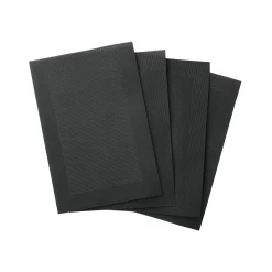 Placemat<Blancheporte Set van 4 placemats - gevlochten vinyl antraciet