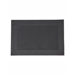 Placemat<Blancheporte Set van 4 placemats - gevlochten vinyl antraciet