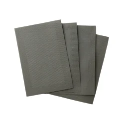 Placemat<Blancheporte Set van 4 placemats - gevlochten vinyl parelgrijs