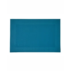 Placemat<Blancheporte Set van 4 placemats - gevlochten vinyl eendenblauw