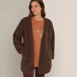 Peignoir En Kamerjas<Blancheporte Sherpa-binnenjas chocolade