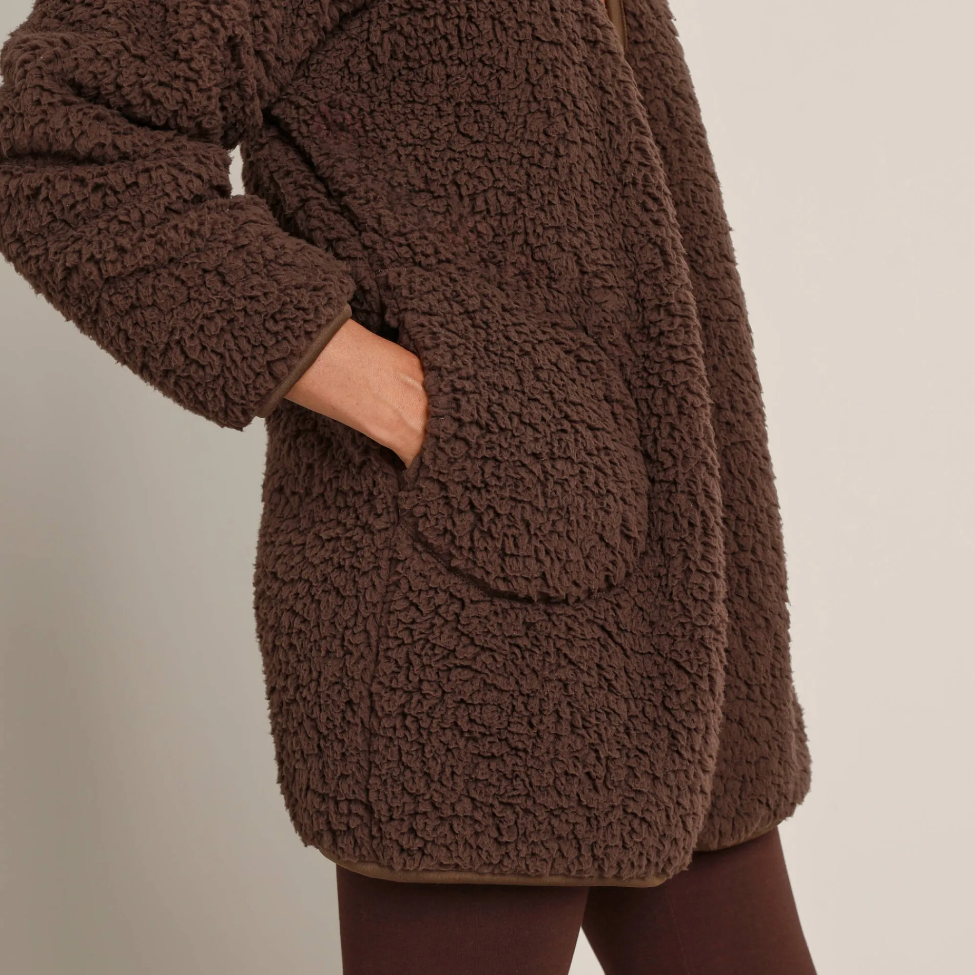 Peignoir En Kamerjas<Blancheporte Sherpa-binnenjas chocolade