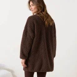 Peignoir En Kamerjas<Blancheporte Sherpa-binnenjas chocolade