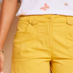 Short<Blancheporte Short in stretchkatoen saffraangeel