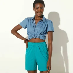 Short<Blancheporte Short met rokje-effect - set van 2 wit / turkoois