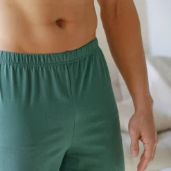Pyjama En Kamerjas<Blancheporte Short pyjama coton uni donkergroen