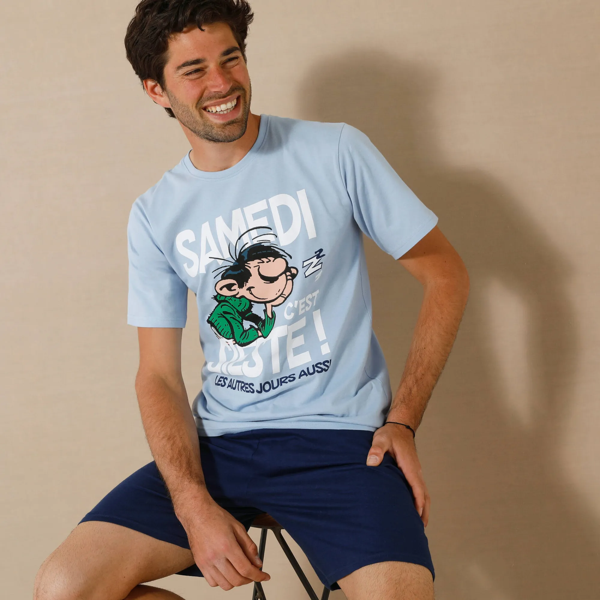 Pyjama En Kamerjas<Blancheporte Shortama Gaston Lagaffe® jeansblauw / marine