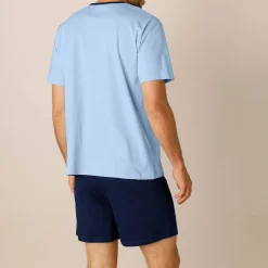 Pyjama En Kamerjas<Blancheporte Shortama in katoenjersey met korte mouwen blauw / marine