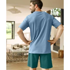 Pyjama En Kamerjas<Blancheporte Shortama met korte mouwen Marmotte blauw / groen