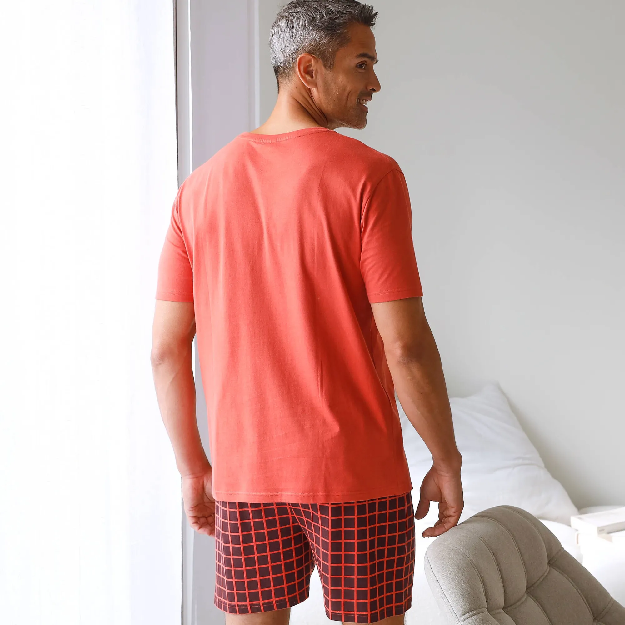 Pyjama En Kamerjas<Blancheporte Shortama met ronde hals en letterprint tomette