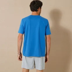 Pyjama En Kamerjas<Blancheporte Shortama met ronde hals Schtroumpfs® blauw / grijs