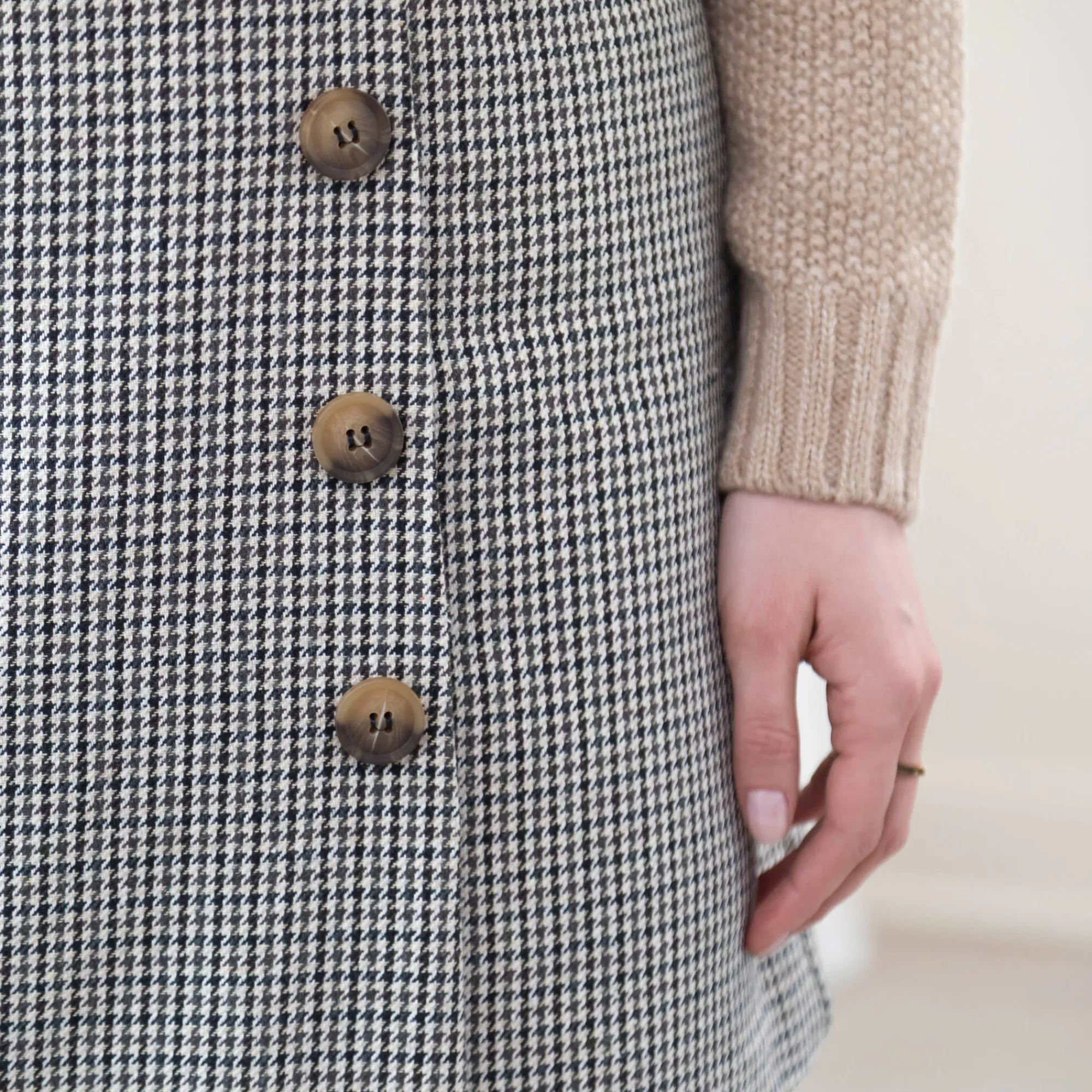 Rok<Blancheporte Short-rok met ruitjesmotief beige / chocolade
