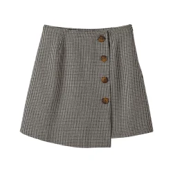 Rok<Blancheporte Short-rok met ruitjesmotief beige / chocolade