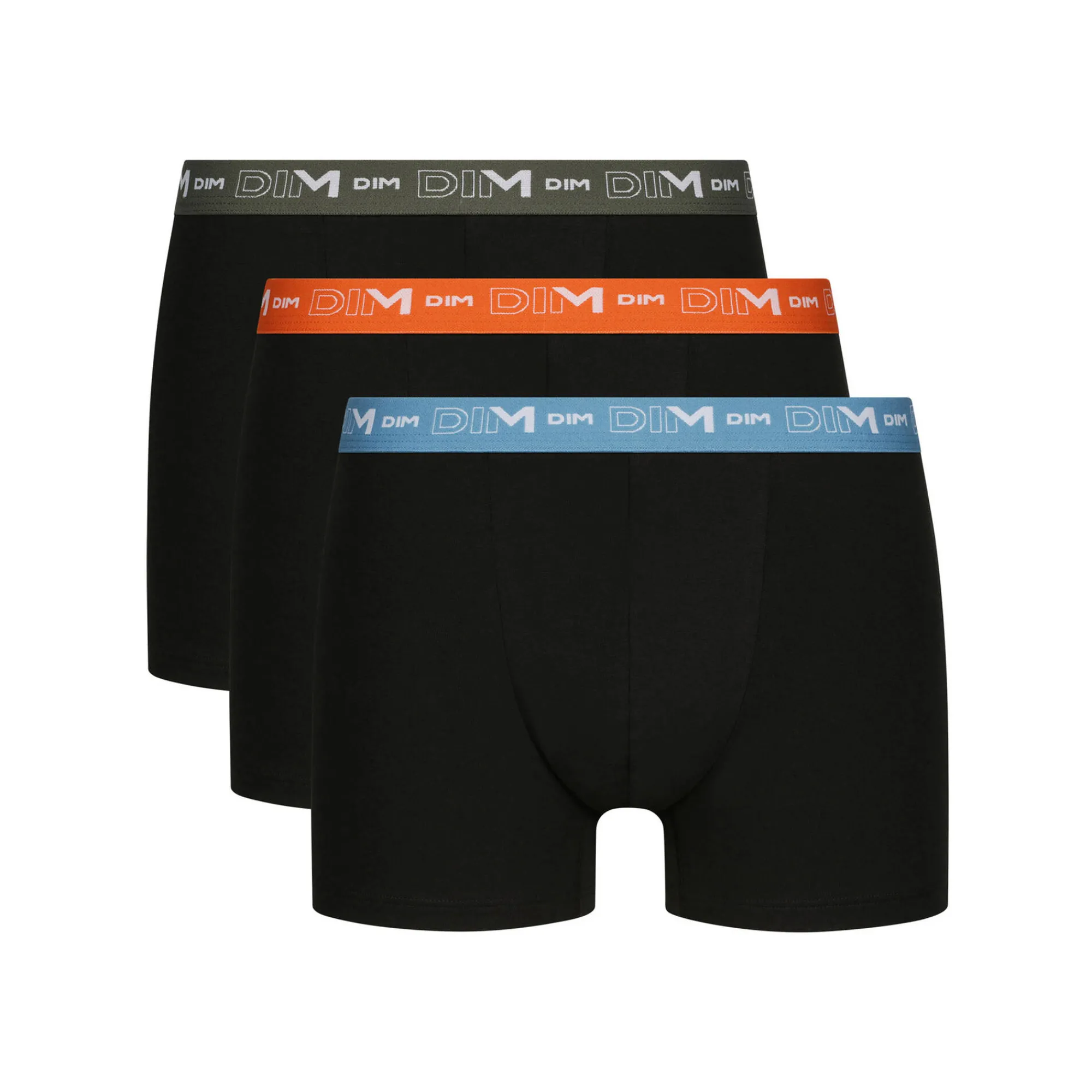 Ondergoed<Dim Shorty - set van 3 zwart + blauw + oranje
