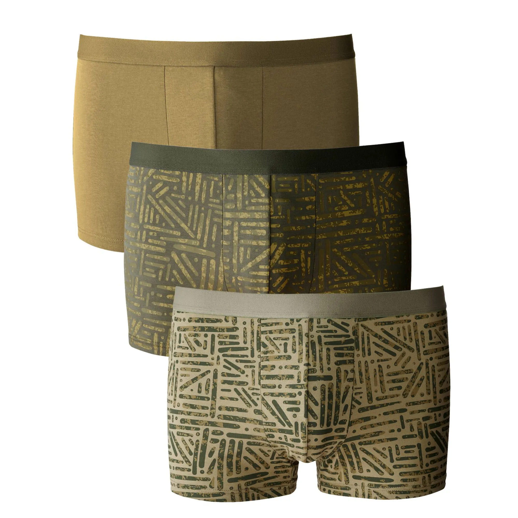 Ondergoed<Blancheporte Shorty, bedrukt en effen - set van 3 kaki